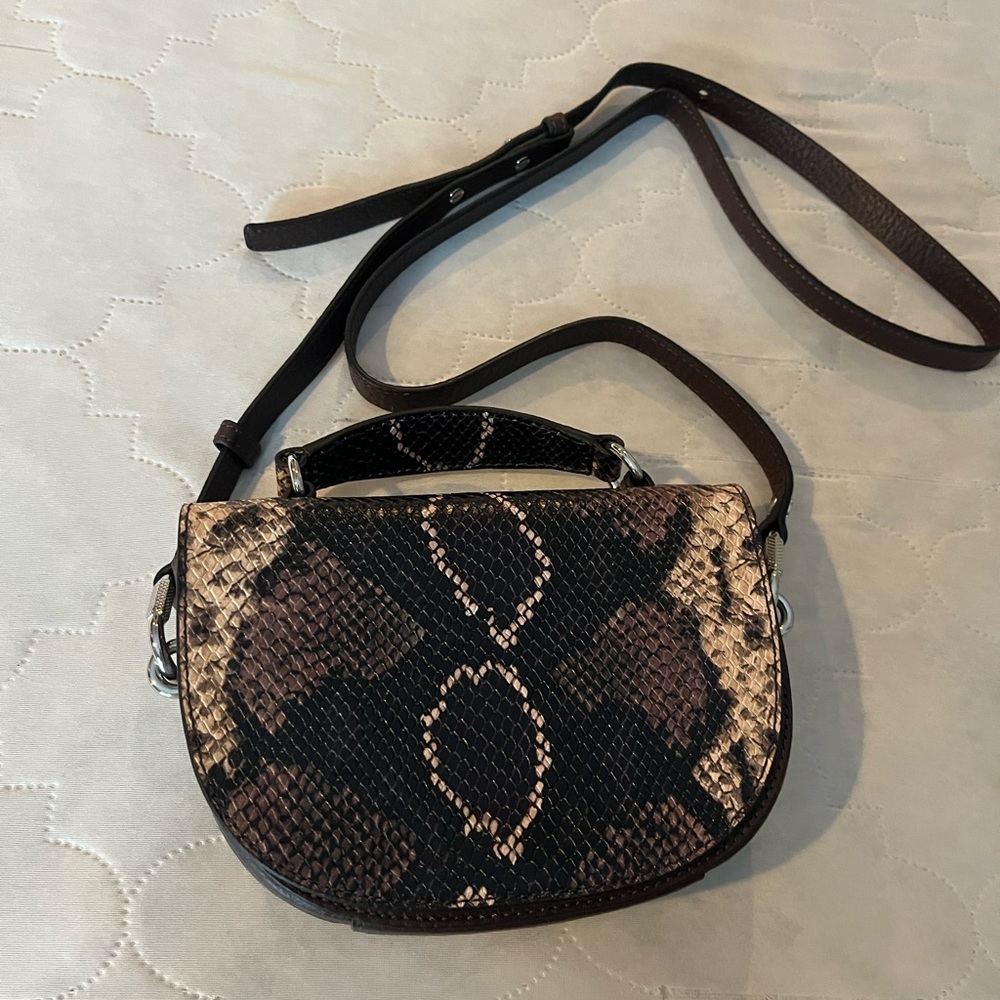 Burgundy and snake print crossbody